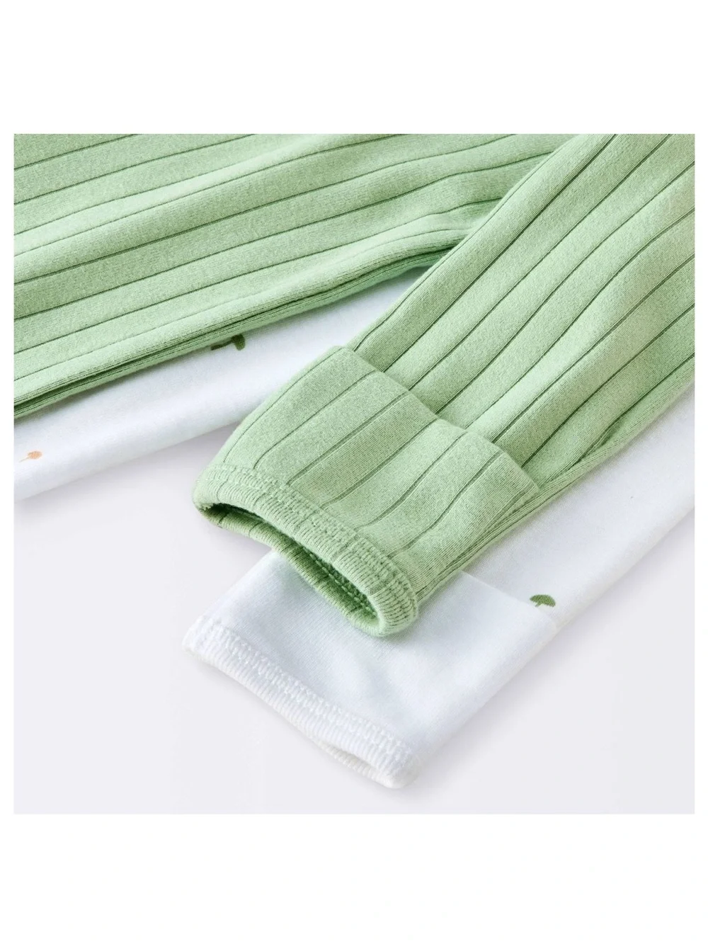 cloud island Green and White Footed One-Piece Pajama Set mushrooms 🍄